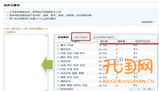 淘宝直通车关键词